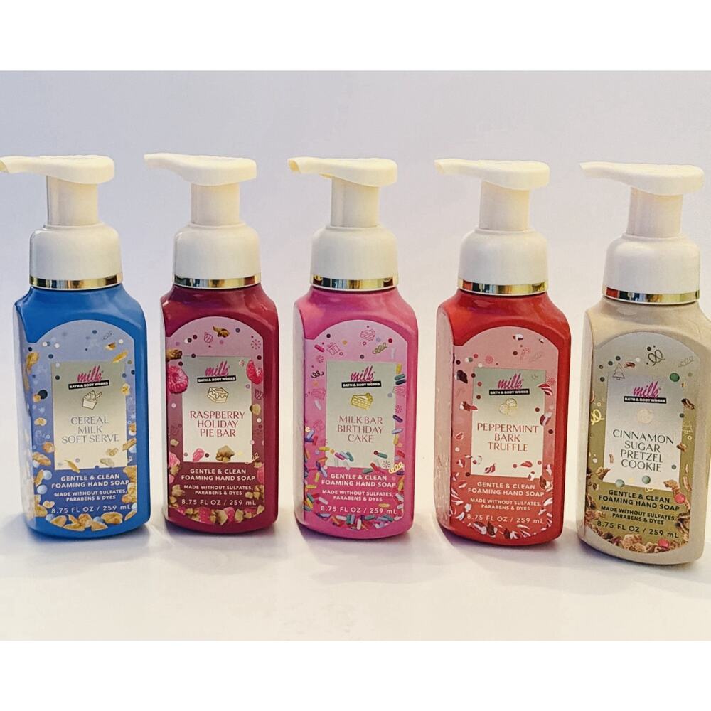 Bath & Body Works Milk Bar Collection All Foaming Hand Soap Full Set 5pc